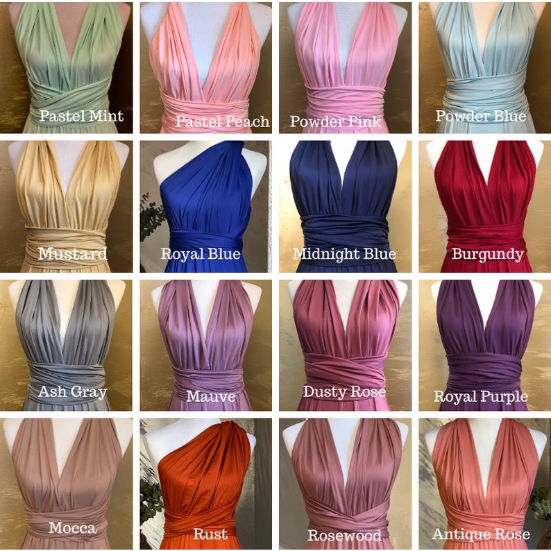 NOUVELLES couleurs Robe de demoiselle d'honneur infini/robe longue rouille/robe convertible/robe infini/robe multi-voies/robe multi portefeuille/grande taille image 8