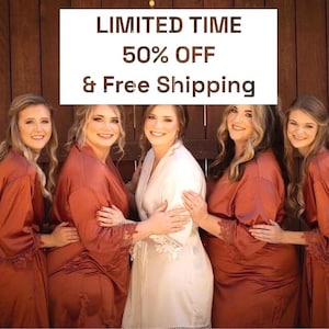 etsy bridesmaid dressing gowns Getting Ready Bridemaids Robes Size:US 14W