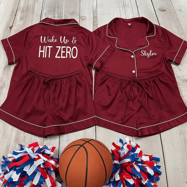 Personalized Cheer Pajama Set, Gymnastics Pajama Set – Wake Up & Hit Zero Team PJs – Custom Dance Team Outfit
