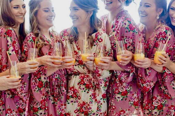 cheap bridesmaid robes set of 7