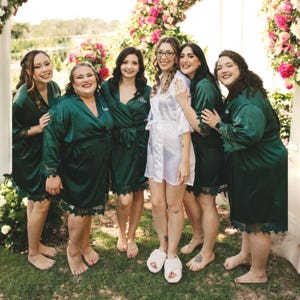 Silky Bridesmaid Robes | Satin Personalize Robes| Wedding Robes| Bachelorette Party Robes| Bridesmaid Proposal | Birthday Robes