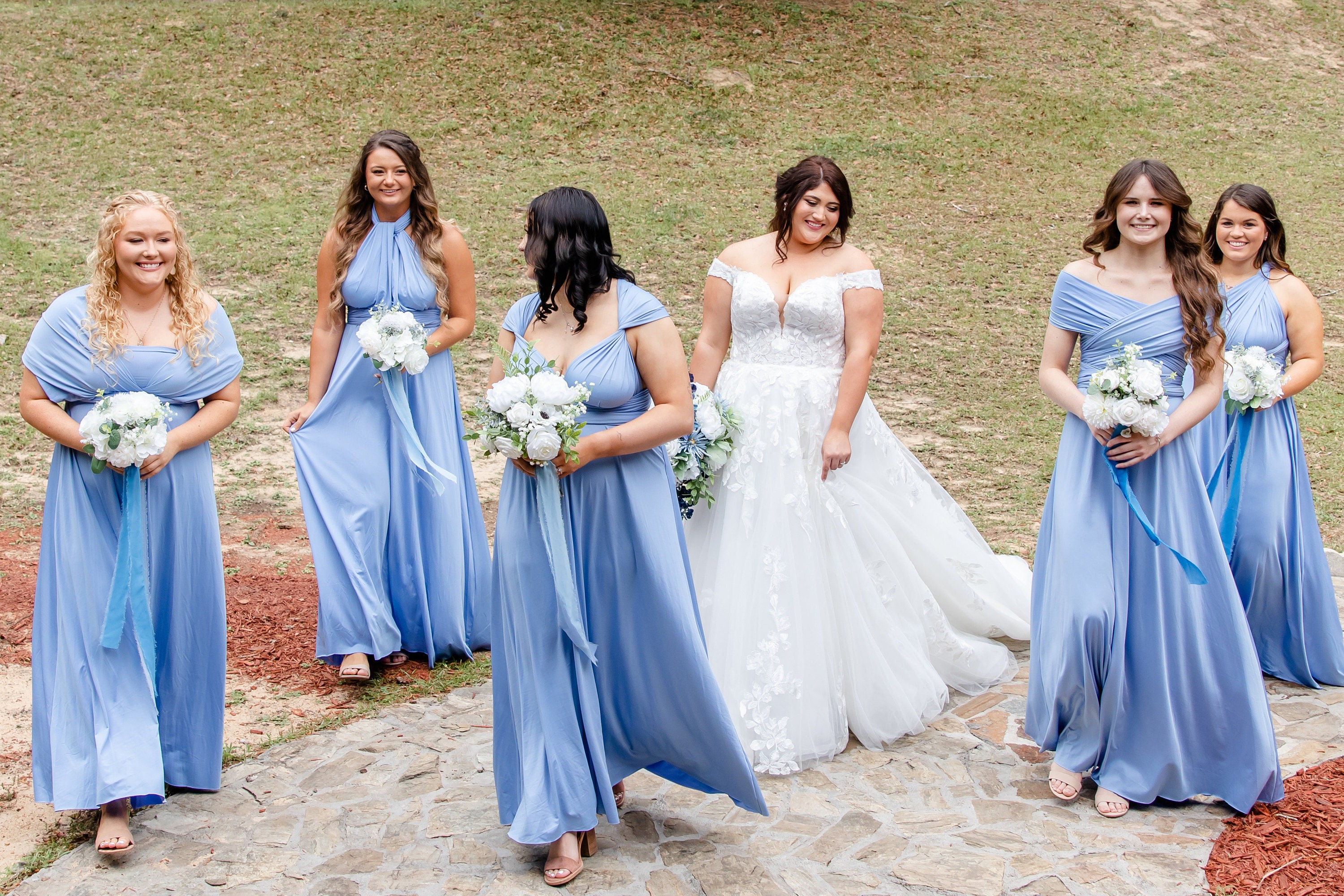 bridesmaid dress blue