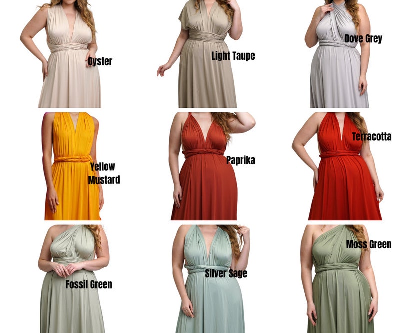 NEW COLORS Moss Green Bridesmaid Dress Silver Sage Infinity Dress Floor Length Maxi Convertible Wedding Dress Multiway Dress Rust Dress image 10