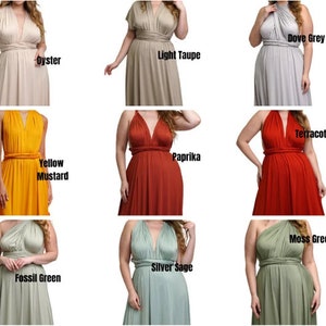 NEUE Farben Infinity Brautjungfer Kleid / langes Rost Kleid / Cabrio Kleid / Infinity Kleid / Multiway Kleid / Multi Wickelkleid / Plus Größe Bild 10