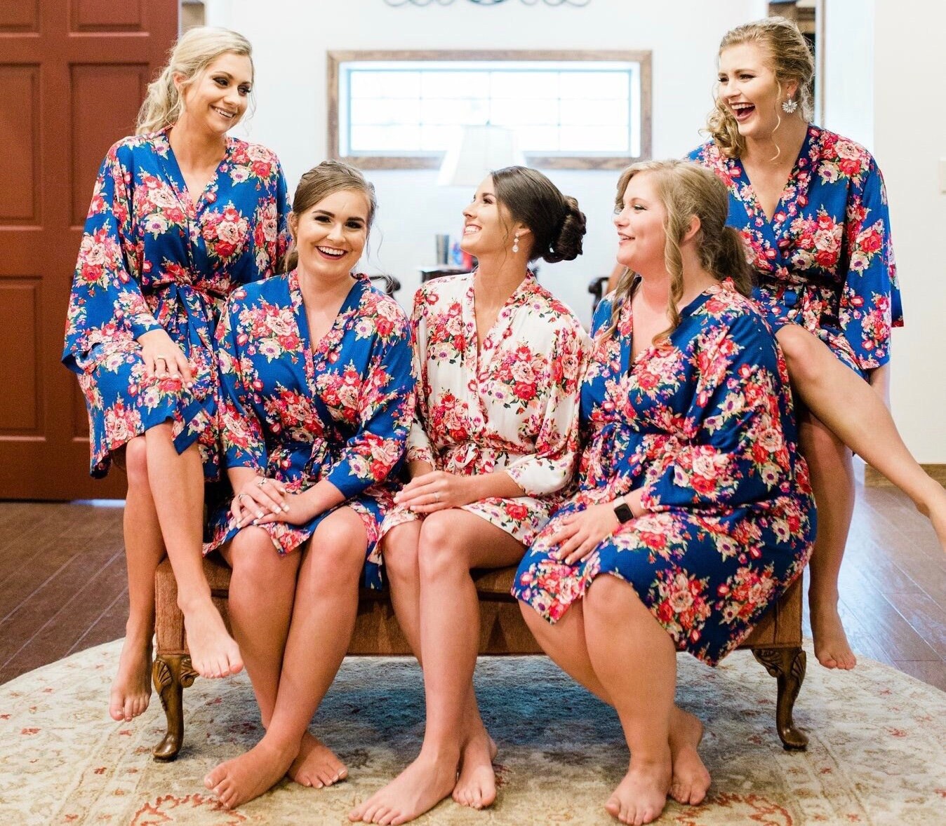 Sale Set of 5 Cotton Bridesmaids Robes Bridesmaid Robe Etsy
