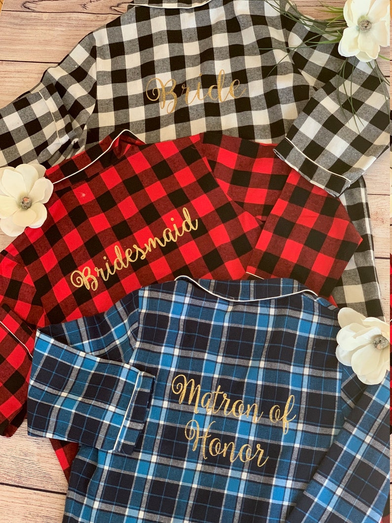 Flannel Bridesmaid Shirts, Bridal Party Gifts, Bridesmaid Flannel, Bride FlannelDiscount for Multi Orders, Please message us image 3