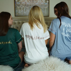 Soft & Stretchy Bridesmaid Pajamas Bridal Party Gifts Bridesmaid Gifts Bachelorette Party Gifts Personalized Gifts Getting Ready image 2