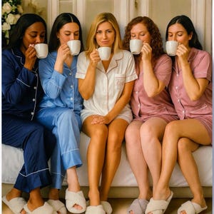 Bridesmaid Pajamas, Bridesmaid Proposal, Bridesmaid Gifts, Satin Pajama Set, Bridal PJ, Bridal Party Pajama, Customized Pajamas, Wedding PJs