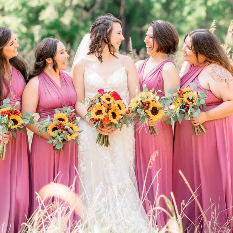 Rosewood Bridesmaid Dress, Mauve Infinity Bridesmaid Dress, Dusty Rose Convertible Dress, Long Dress, Multiway Dress, Bridesmaid Party Dusty Rose