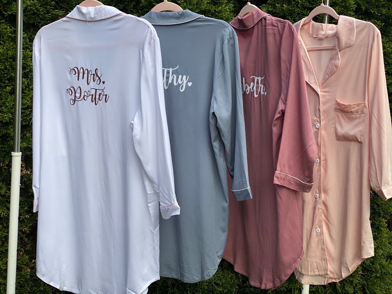 CLEARANCE Sleep Shirts for Bridesmaids /Getting Ready /Bridesmaid Shirts /Maid of Honor /Button Down Shirts /Bridal Party Getting Ready image 8