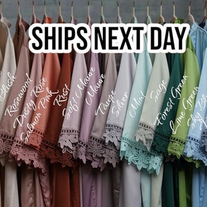 Bridesmaids Gift Robes, Wedding bridesmaids&#39; Gifts, Getting Ready Outfit, Matching Bridal Party Robes set , Satin Bridal Party Robes