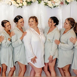 Softest Bridesmaid Button Down Shirts Bridesmaid Dusty Rose Sleep Shirts Bridesmaid Pajama Monogram Bridesmaid Shirts Getting Ready Outfits