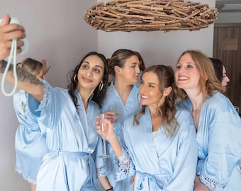 Birthday Girl Satin Robe | Personalized satin robes | Custom Name Birthday Gift for Her & Crew , Matching Robes for Birthday Photoshoot