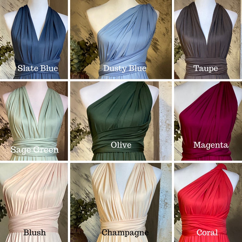NEUE Farben Infinity Brautjungfer Kleid / langes Rost Kleid / Cabrio Kleid / Infinity Kleid / Multiway Kleid / Multi Wickelkleid / Plus Größe Bild 9