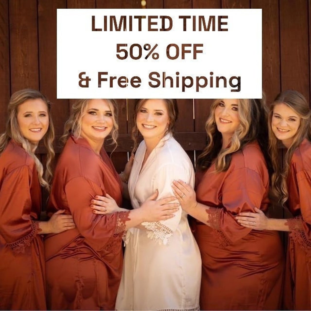Rust Bridesmaid Robes, Bridesmaid Gifts, Getting Ready Robe, Matching ...
