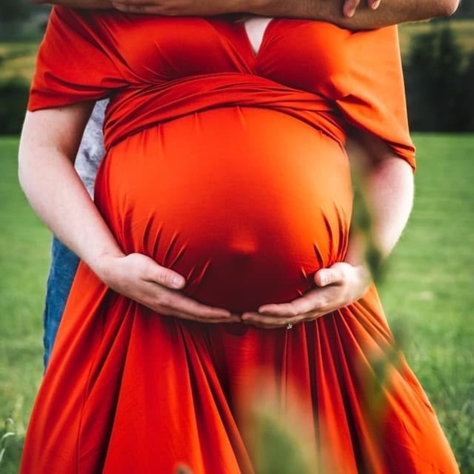 Rust Burnt Orange Maternity dress for Photoshoot Convertible Etsy