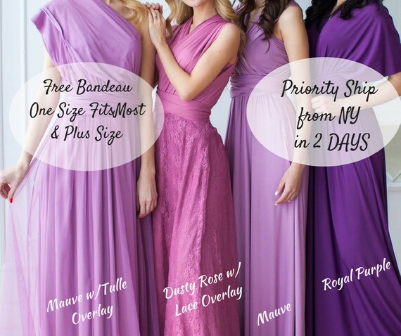 dusty rose mauve bridesmaid dresses