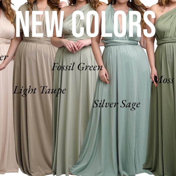 NEW COLORS!!! Moss Green Bridesmaid Dress Silver Sage Infinity Dress Floor Length Maxi Convertible Wedding Dress Multiway Dress Rust Dress