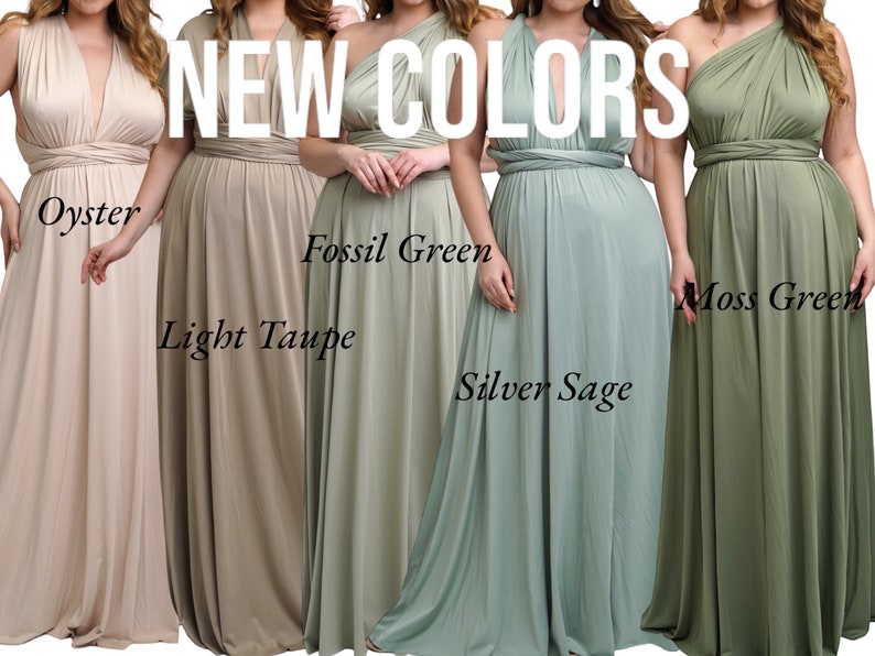 NEW COLORS Moss Green Bridesmaid Dress Silver Sage Infinity Dress Floor Length Maxi Convertible Wedding Dress Multiway Dress Rust Dress image 2