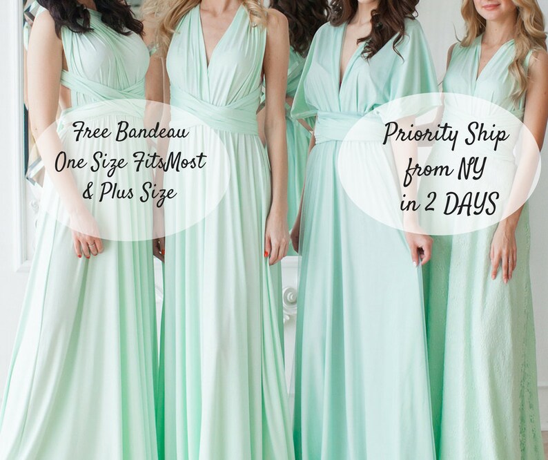 pastel mint green bridesmaid dresses