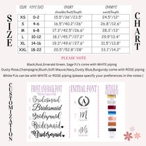 Bridesmaid Pajamas| Monogrammed Pajamas | Bridesmaid Gift| Bride Pajamas| Personalized Pjs| Bridal pajama SET of 4,5,6,7,8,9| Girls Gateway bild 20