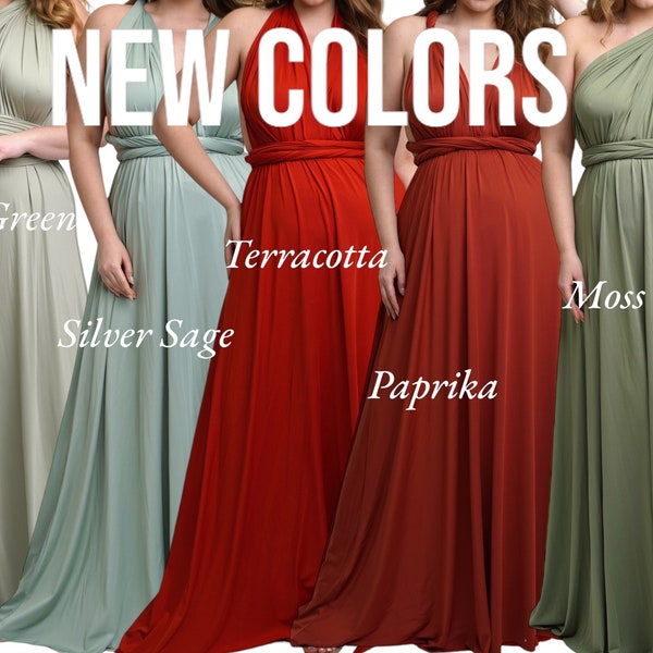 NEW COLORS!!! Paprika Bridesmaid Dress Terracotta Infinity Dress Floor Length Maxi Convertible Wedding Dress Multiway Dress Rust Dress