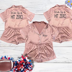 Wake Up & Hit Zero Custom Pajama Set, Personalized Cheer Team PJs, Custom Dance Team Pajamas, Custom Cheer Team Pajama, Gymnastics Pajamas