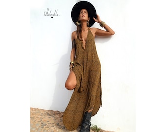 MULLET T DRESS...Maxi abito trasformabile...Maxi abito boho, abito senza schienale, abito elegante, abito ibiza, abito da festa,