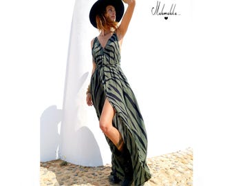 DRESS and JUMPSUIT..2 in 1...Transformable...with pockets...boho dress, Ibiza dress, wedding dress, party dress, asymmetrical dress, glamour
