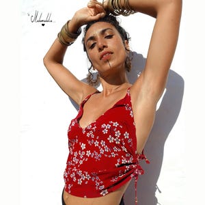 OPEN BACK SHIRT...adjustable top, women&#39;s blouse, open back top, women&#39;s summer top, boho blouse, ibiza top, open back shirt