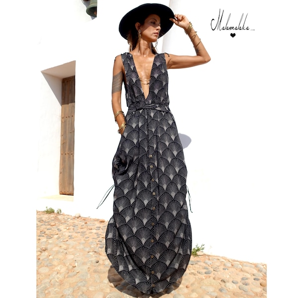 MULLET SKIRT DRESS...Transformable Maxi Dress...Maxi boho dress, backless dress, elegant dress, ibiza dress, party dress,