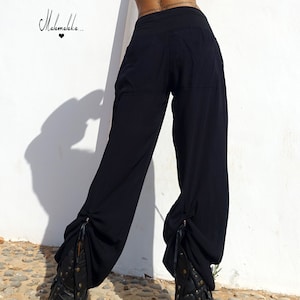 FRUNGE PANTS...pantalon pour femme, pantalon droit, pantalon large, pantalon avec poches, pantalon avec élastique, pantalon ryon image 6