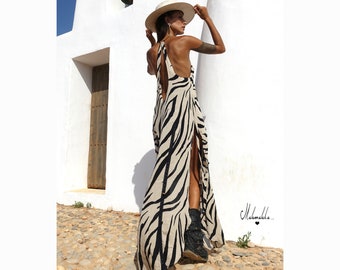 MULLET T DRESS...Maxi abito trasformabile...Maxi abito boho, abito senza schienale, abito elegante, abito ibiza, abito da festa,