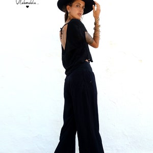 FRUNGE PANTS...pantalon pour femme, pantalon droit, pantalon large, pantalon avec poches, pantalon avec élastique, pantalon ryon image 10