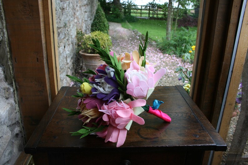 Handmade Felt Bouquet with Glitter Bows