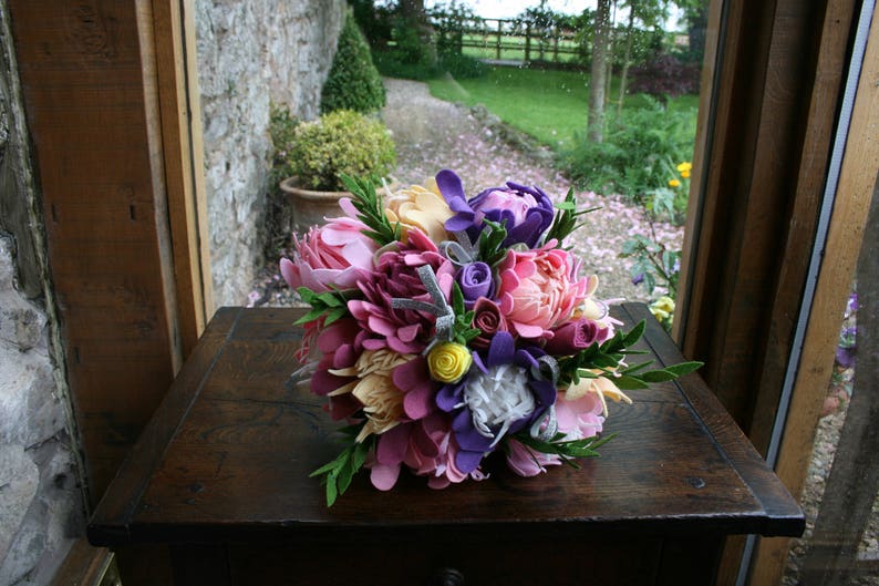 Handmade Felt Bouquet with Glitter Bows