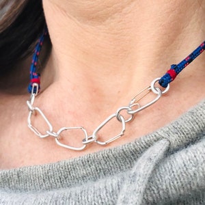 Sterling Silver Carabiner Necklace: Climbing Inspired Jewelry