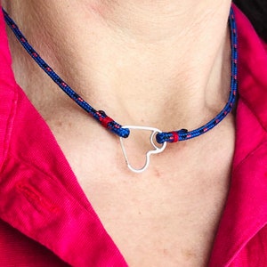Silver and Gold Heart Carabiner Neckalce