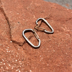 Carabiner Earrings Silver with 14k Gold Clasp