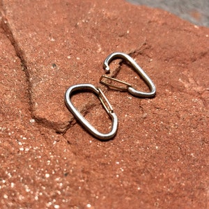 Rock Climbing Silver with Gold Carabiner Earrings