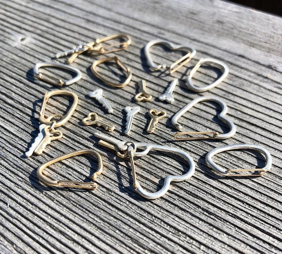 Solid Silver Carabiner Earring W Keys - Etsy