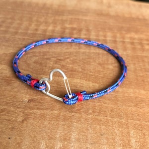 Silver and Gold Heart Carabiner Bracelet
