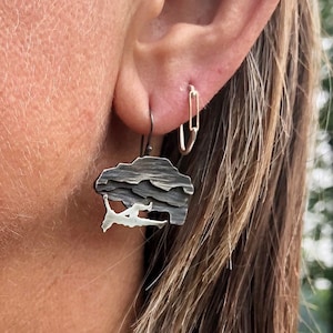 Rock Climber Silver Earrings