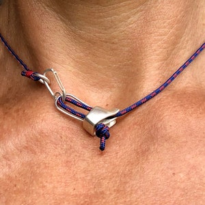 Rock Climbing ATC Belay Device with Carabiner Clasp Necklace