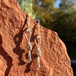 Rock Climbing Silver Figure 8 Knot Earring