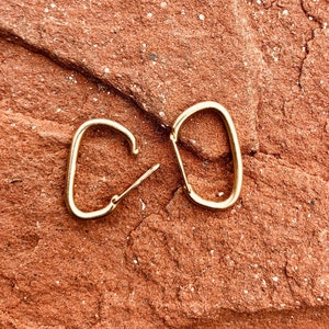 Solid 14k Gold Rock Climbing Carabiner Earrings