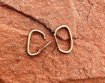 Solid 14k Gold Rock Climbing Carabiner Earrings