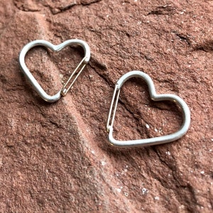 Silver and Gold Heart Carabiner Earrings