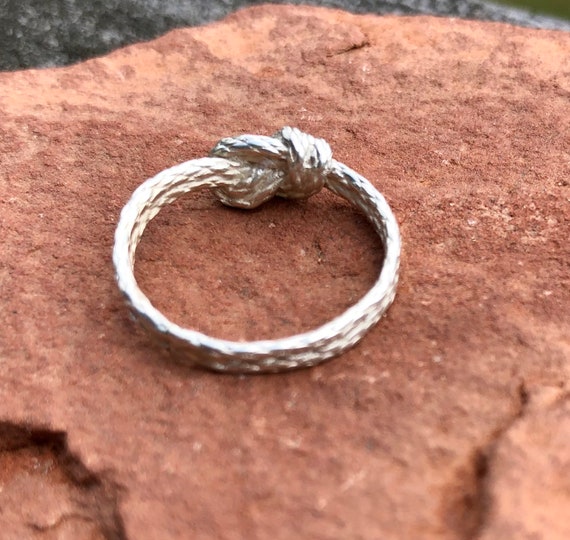 Rock Climbing Silver Figure 8 Knot Ring Fine Band - Etsy