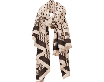 Ecru Geo Print Scarf